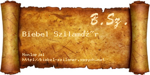 Biebel Szilamér névjegykártya